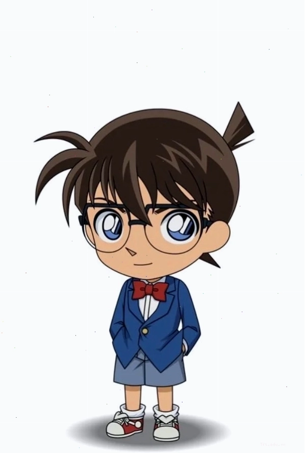 Conan chibi với biểu cảm buồn đáng yêu