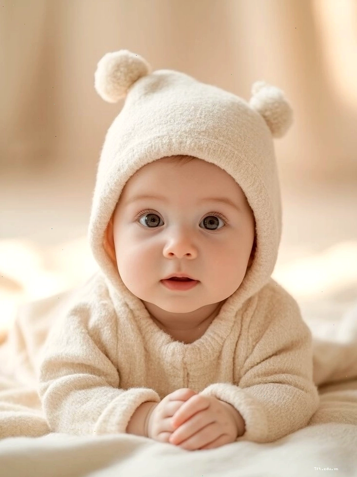 Em bé trai với biểu cảm ngạc nhiên thú vị