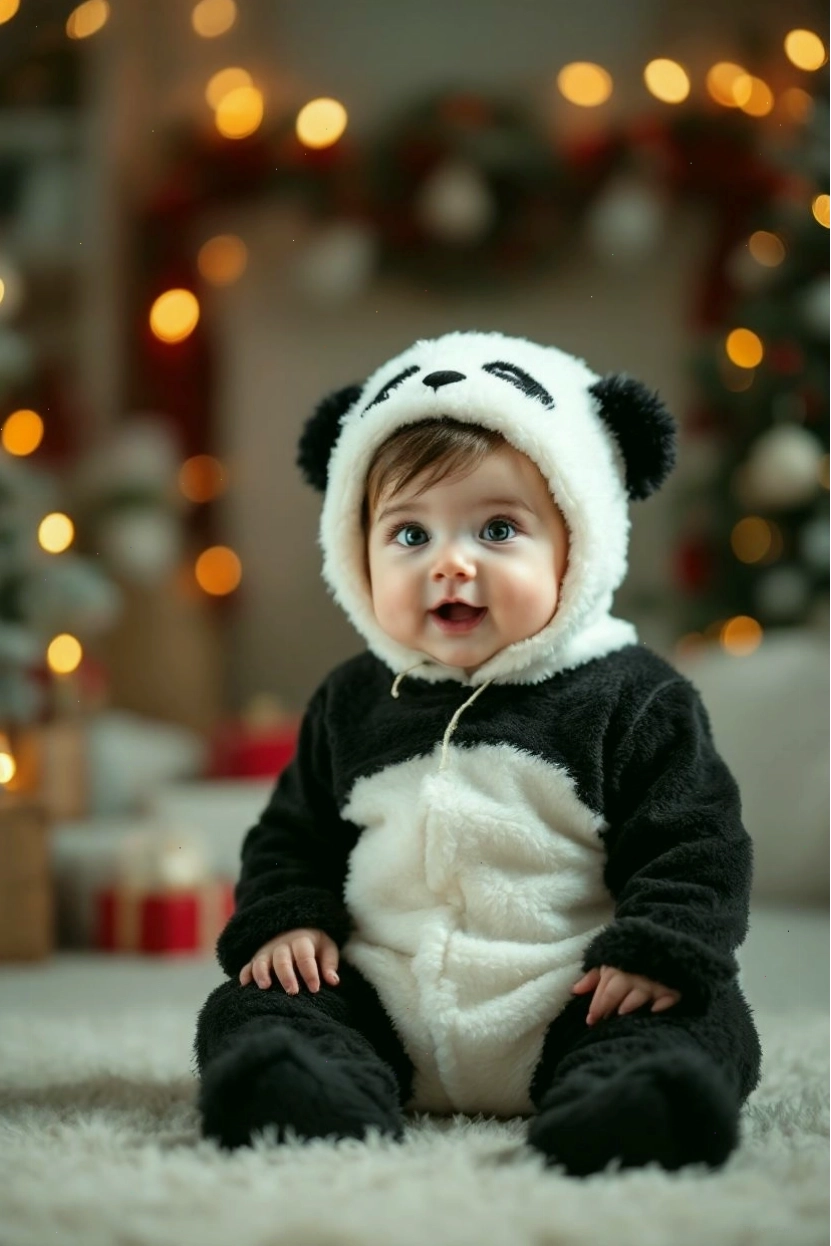 Em bé trai với mái tóc bồng bềnh, khuôn mặt bầu bĩnh