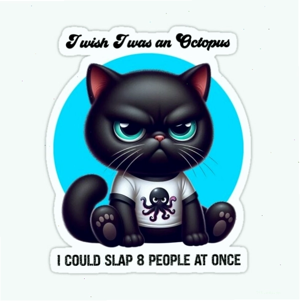 Funny Black Cat Octopus Slap Meme