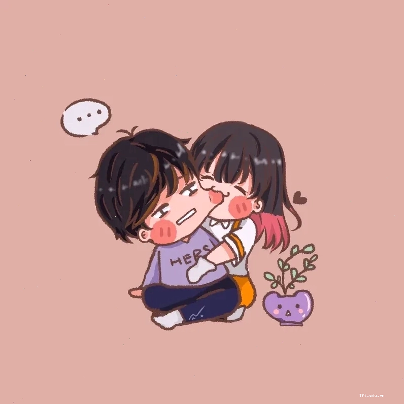 Hình ảnh anime chibi cặp đôi nắm tay nhau dạo bước