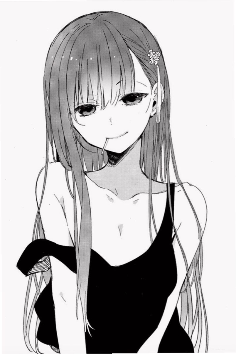Hình ảnh anime nữ ngầu trắng đen