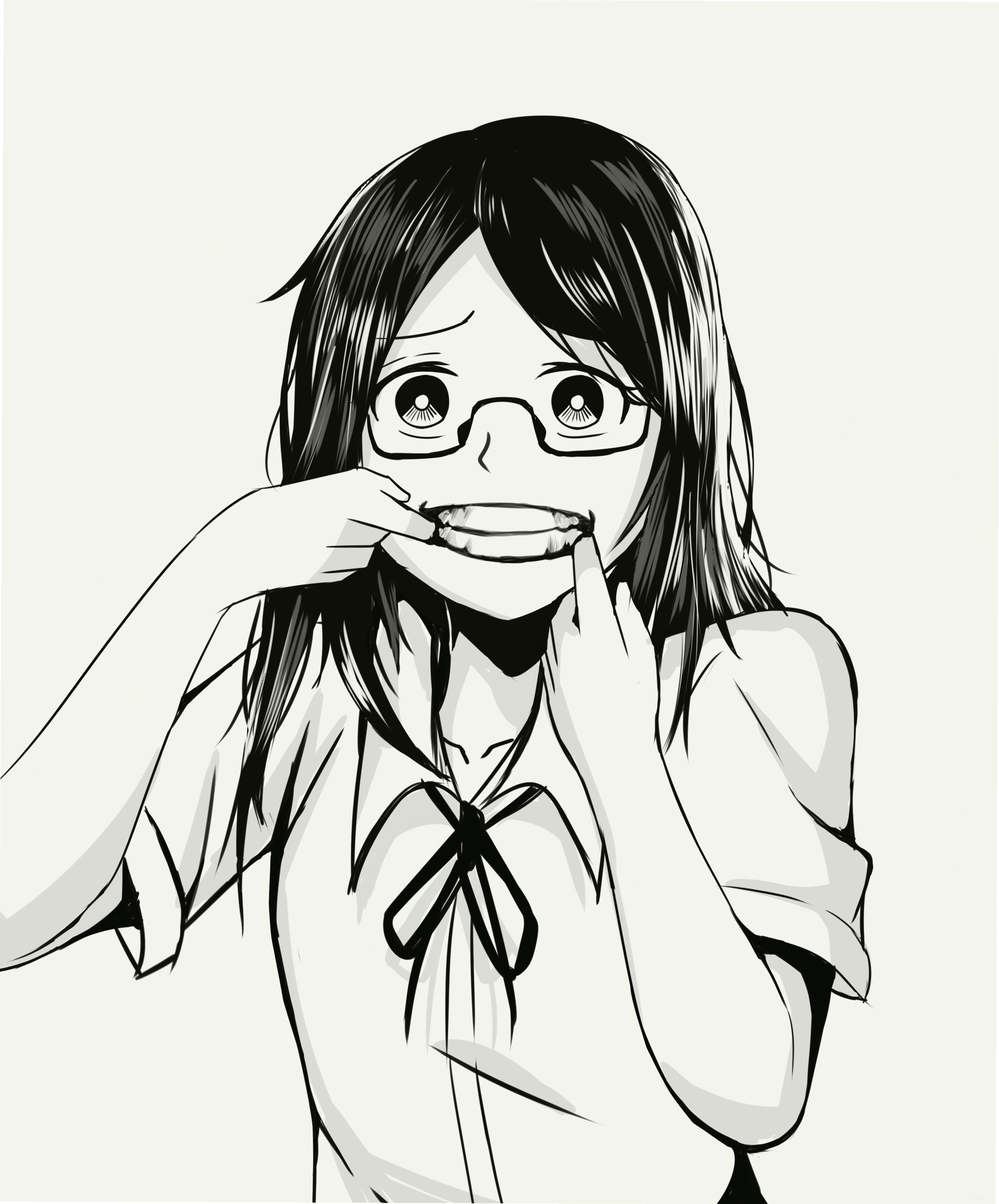 Hình ảnh anime trắng đen nữ bí ẩn