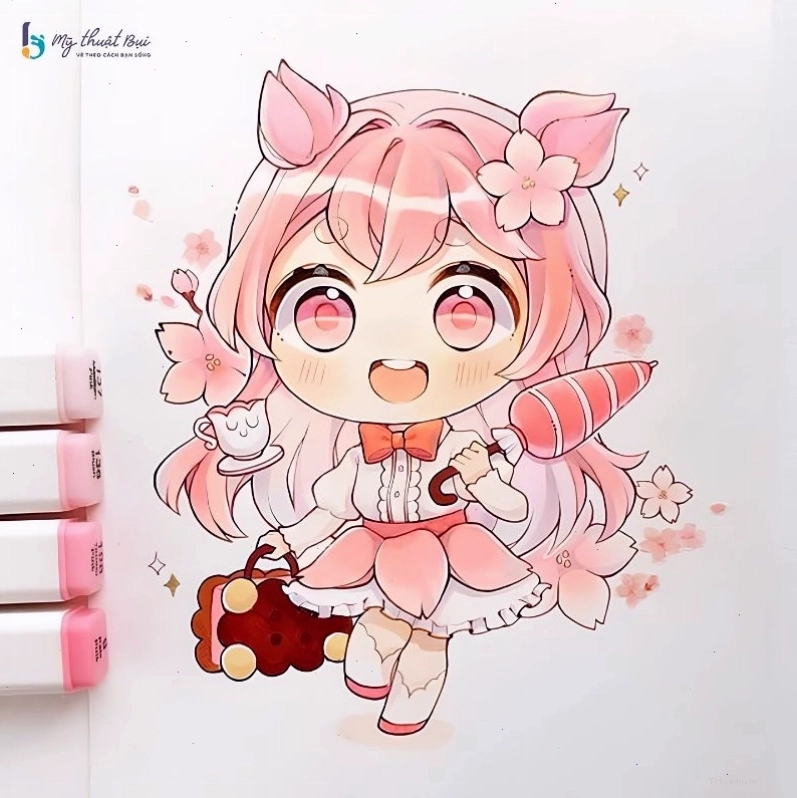 Hình ảnh chibi nữ cute trong trang phục học sinh