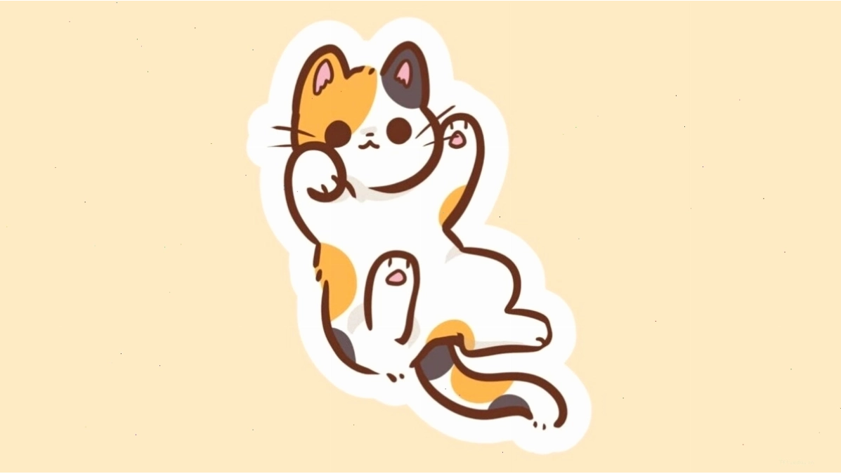 Hình ảnh con mèo cute chibi với đôi mắt to tròn đáng yêu