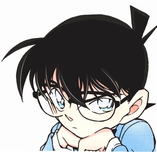 Hình ảnh Conan chibi cầm kính lúp khám phá