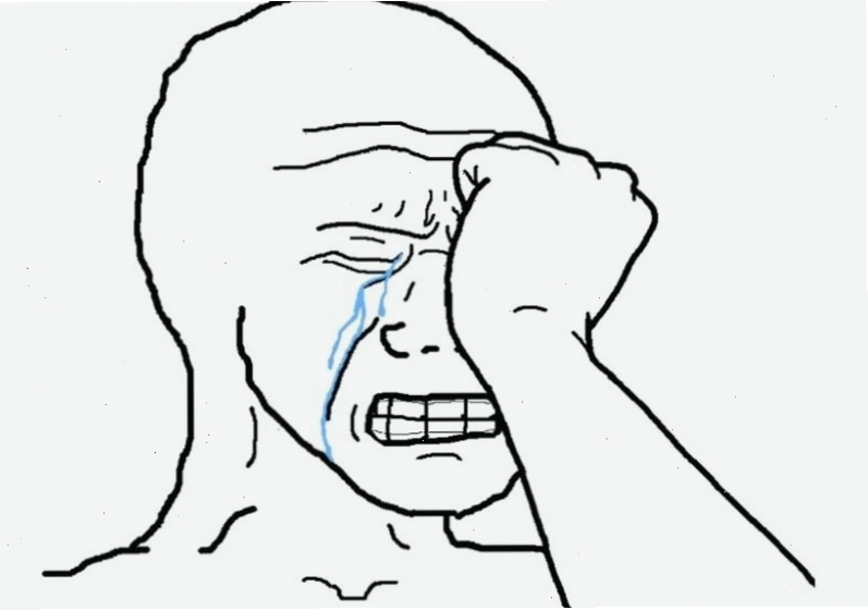 Hình ảnh meme khóc với biểu cảm đáng yêu