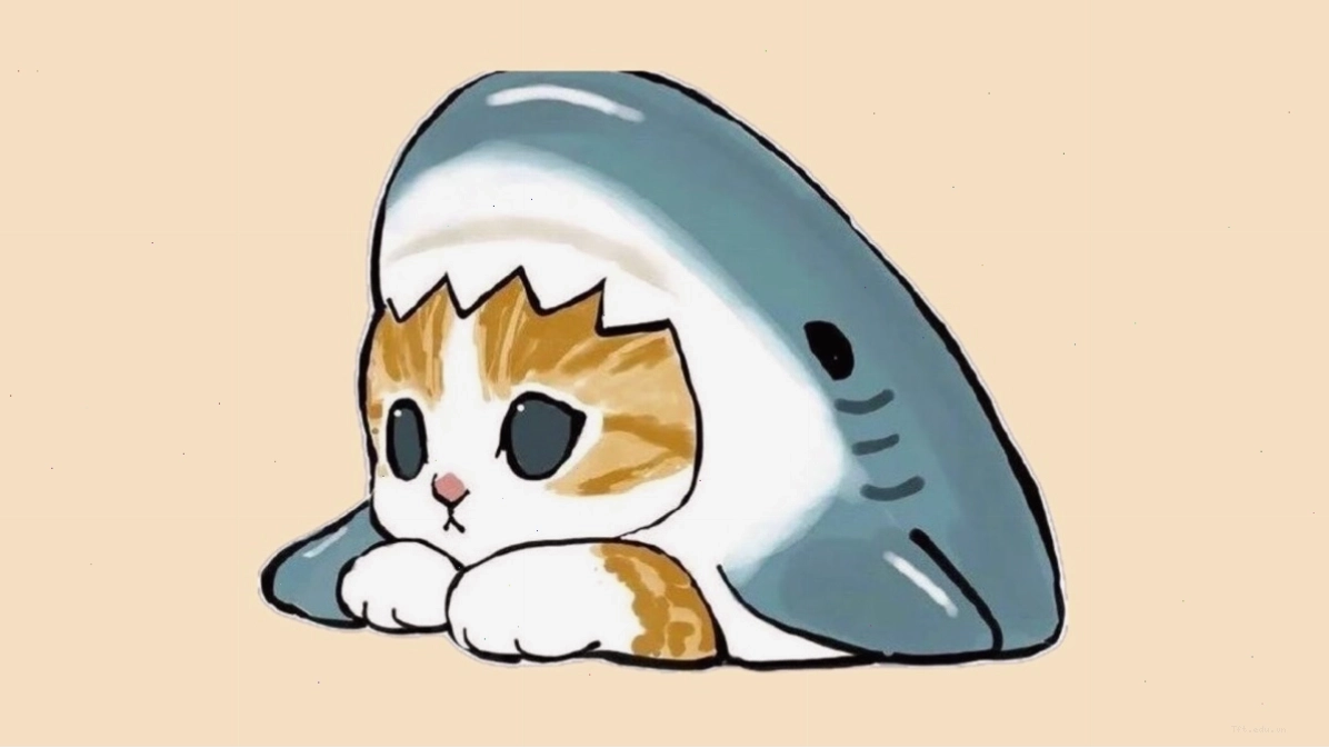 Hình ảnh mèo con chibi đang chơi đùa với cuộn len