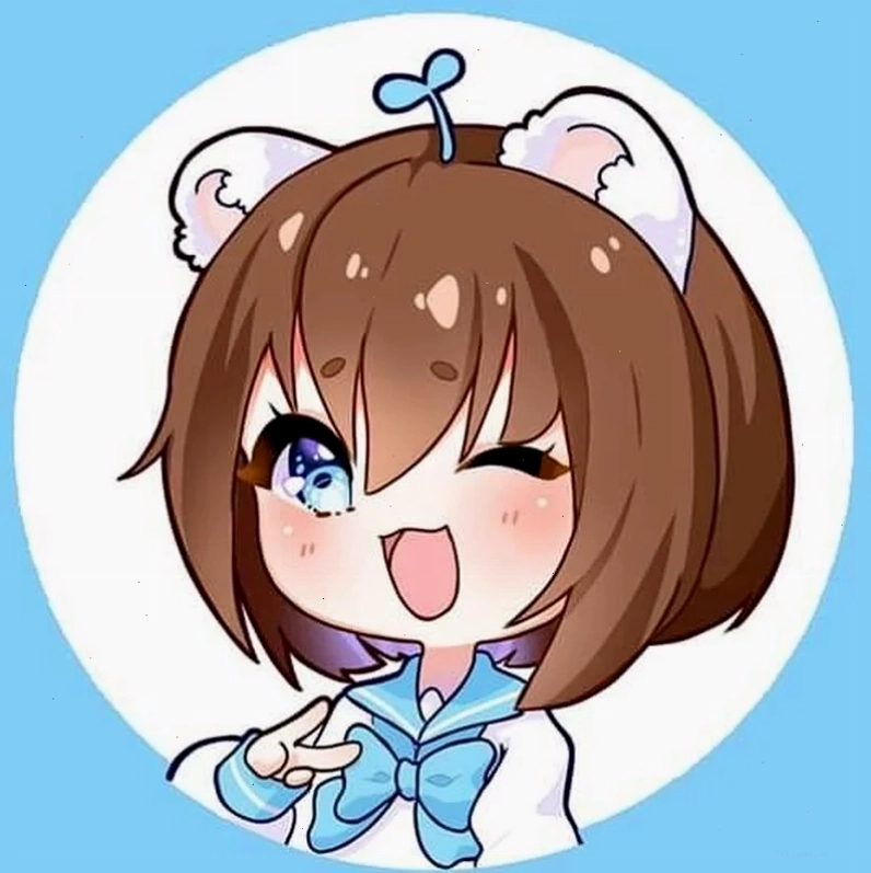 Hình ảnh mèo Simmy chibi với đôi mắt to tròn biểu cảm đáng yêu