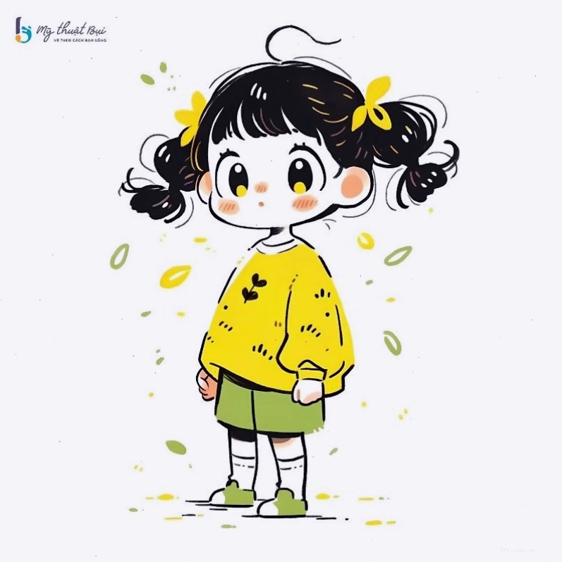 Hình ảnh minh họa một khuôn mặt chibi nữ với đôi mắt to tròn