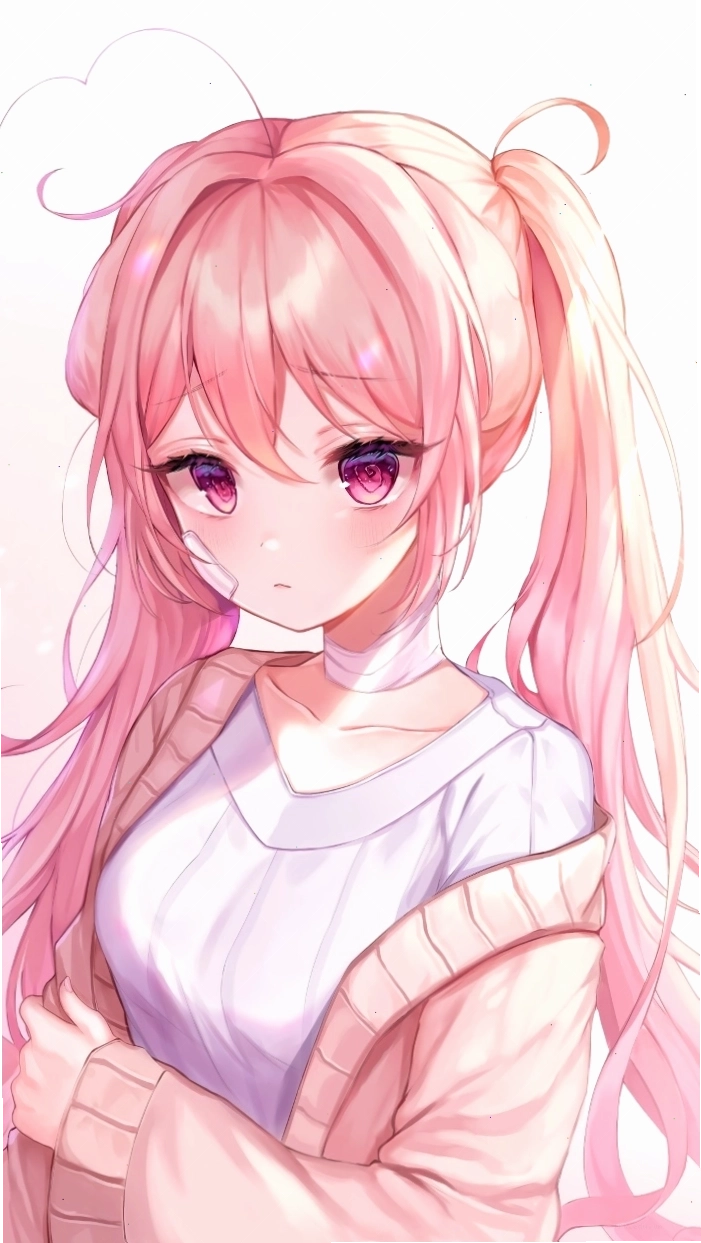 Hình anime nữ tóc hồng cá tính