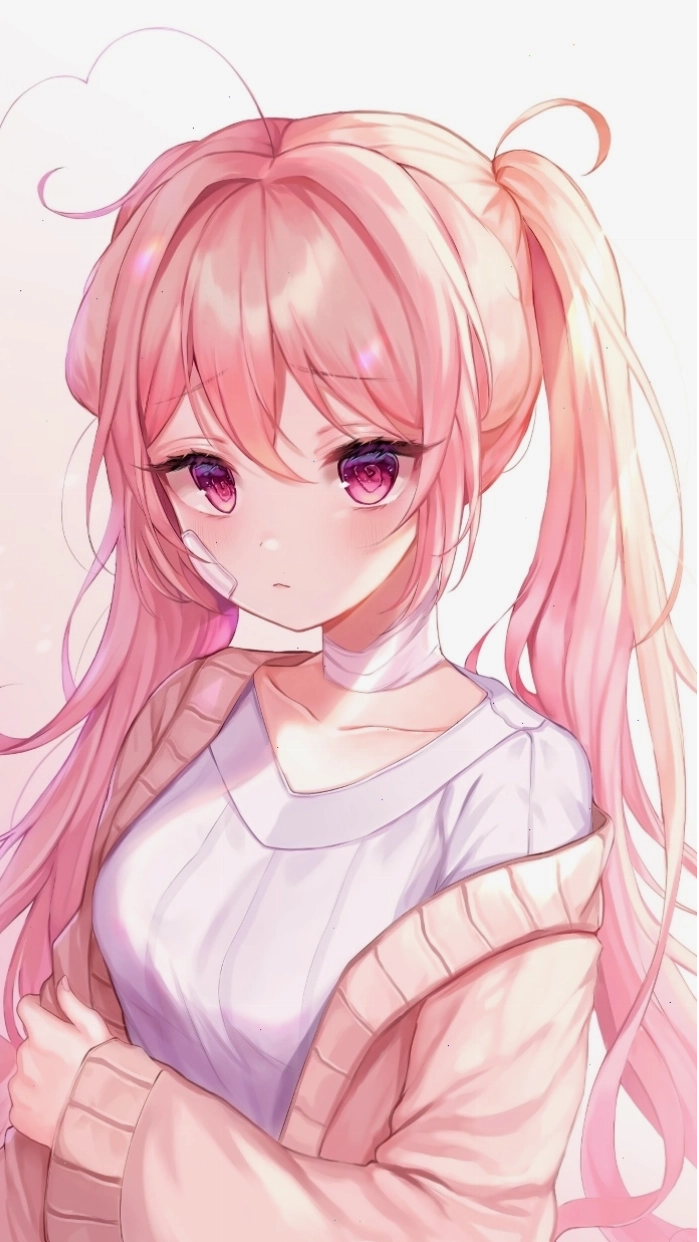 Hình anime nữ tóc hồng vừa cute vừa cá tính