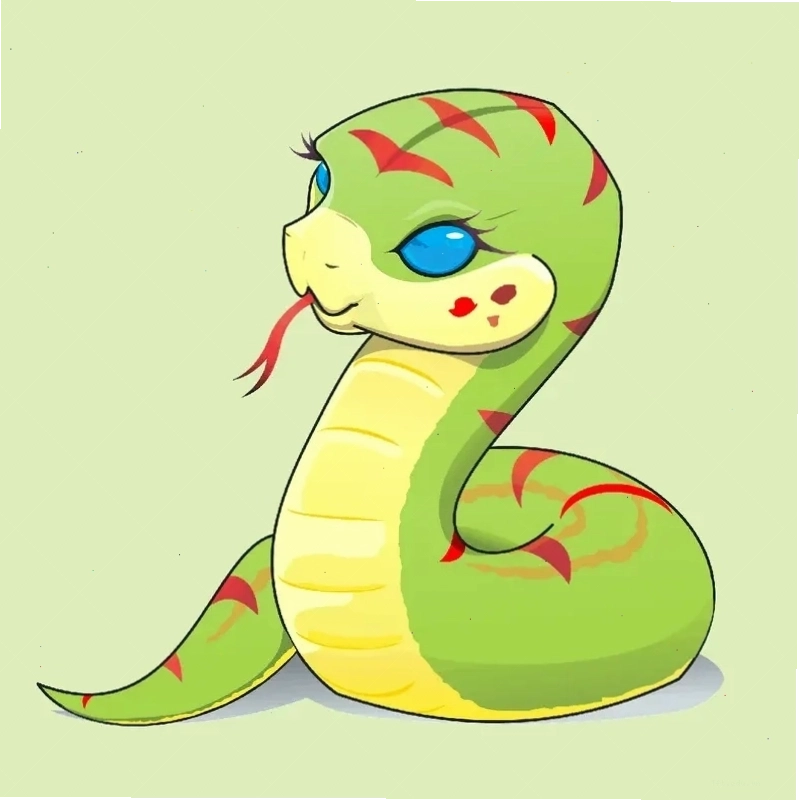 Hình con rắn chibi giúp profile thêm phần dễ thương