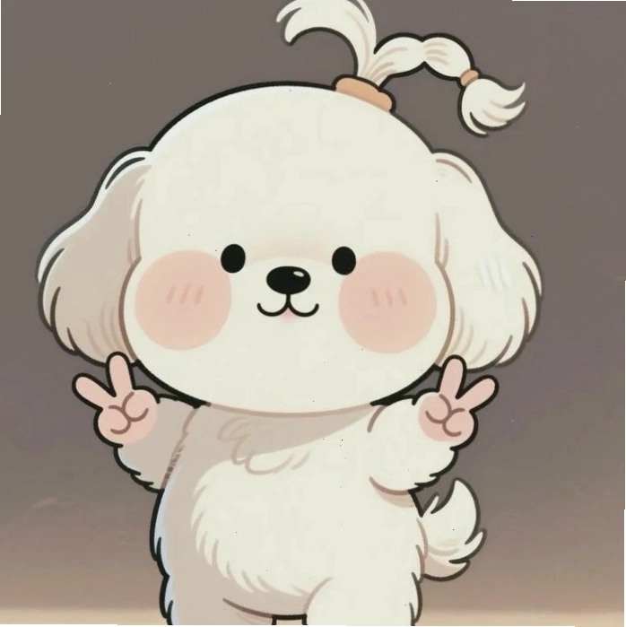 Hình đại diện chú chó trắng cute giơ tay đáng yêu