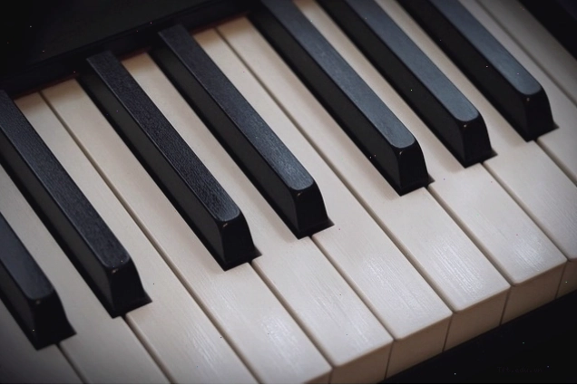 Hình nền âm nhạc với hình ảnh piano và các nốt nhạc