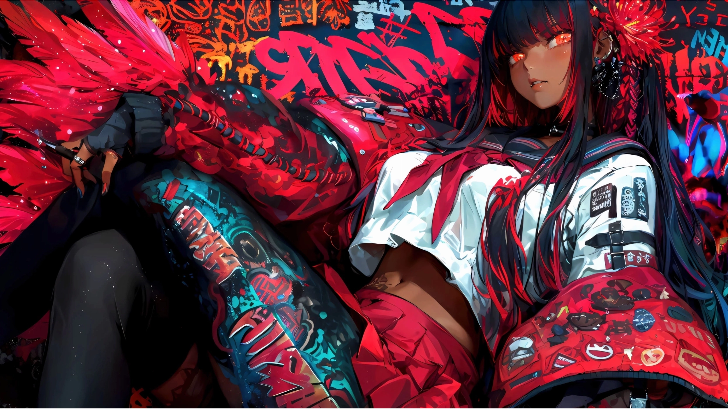 Hình nền anime 4K cô gái buồn ngồi dưới mưa