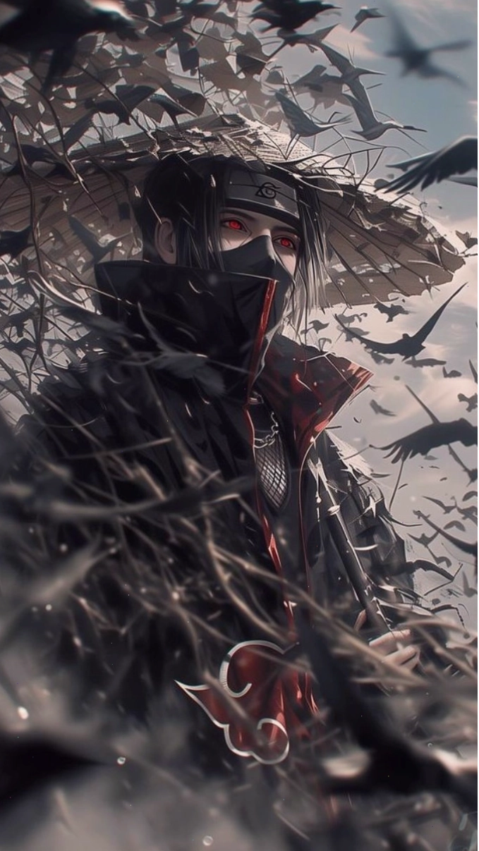 Hình nền anime nam cho điện thoại với nhân vật có ánh mắt sắc sảo