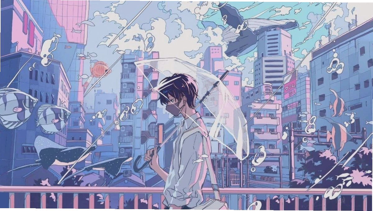 Hình nền anime nam với phong cách hành động