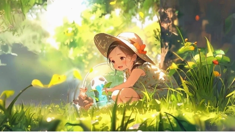 Hình nền anime với nhân vật nữ trong không gian thành phố về đêm