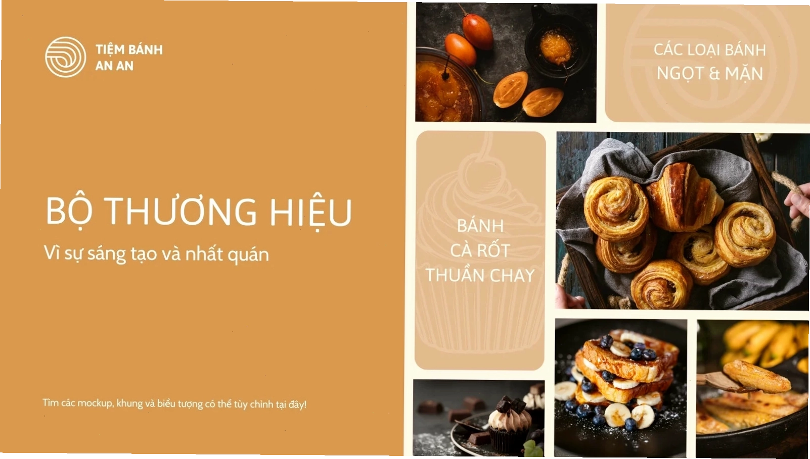 Hình nền bài thuyết trình hướng dẫn thương hiệu thực phẩm hữu cơ