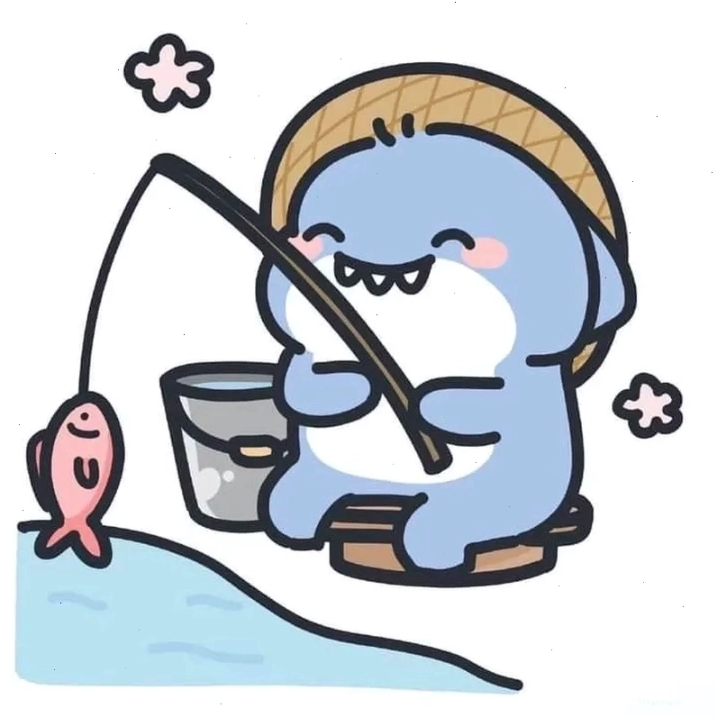 Hình nền cá mập chibi cute cho điện thoại