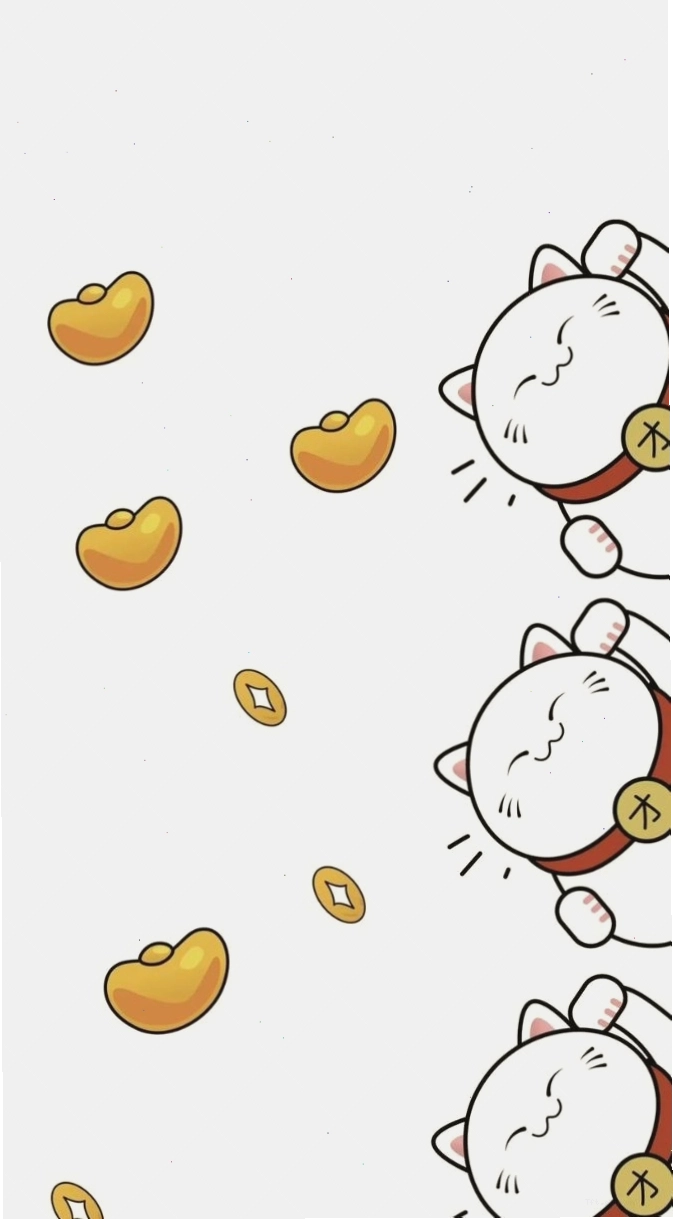 Hình nền cặp mèo thần tài dễ thương