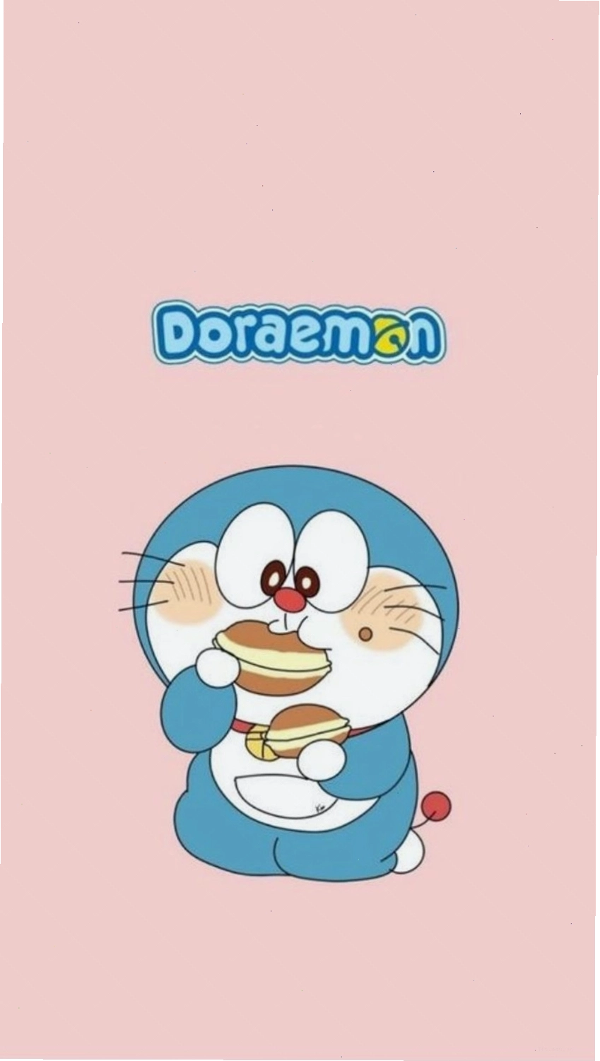 Hình nền điện thoại Doraemon ăn bánh rán