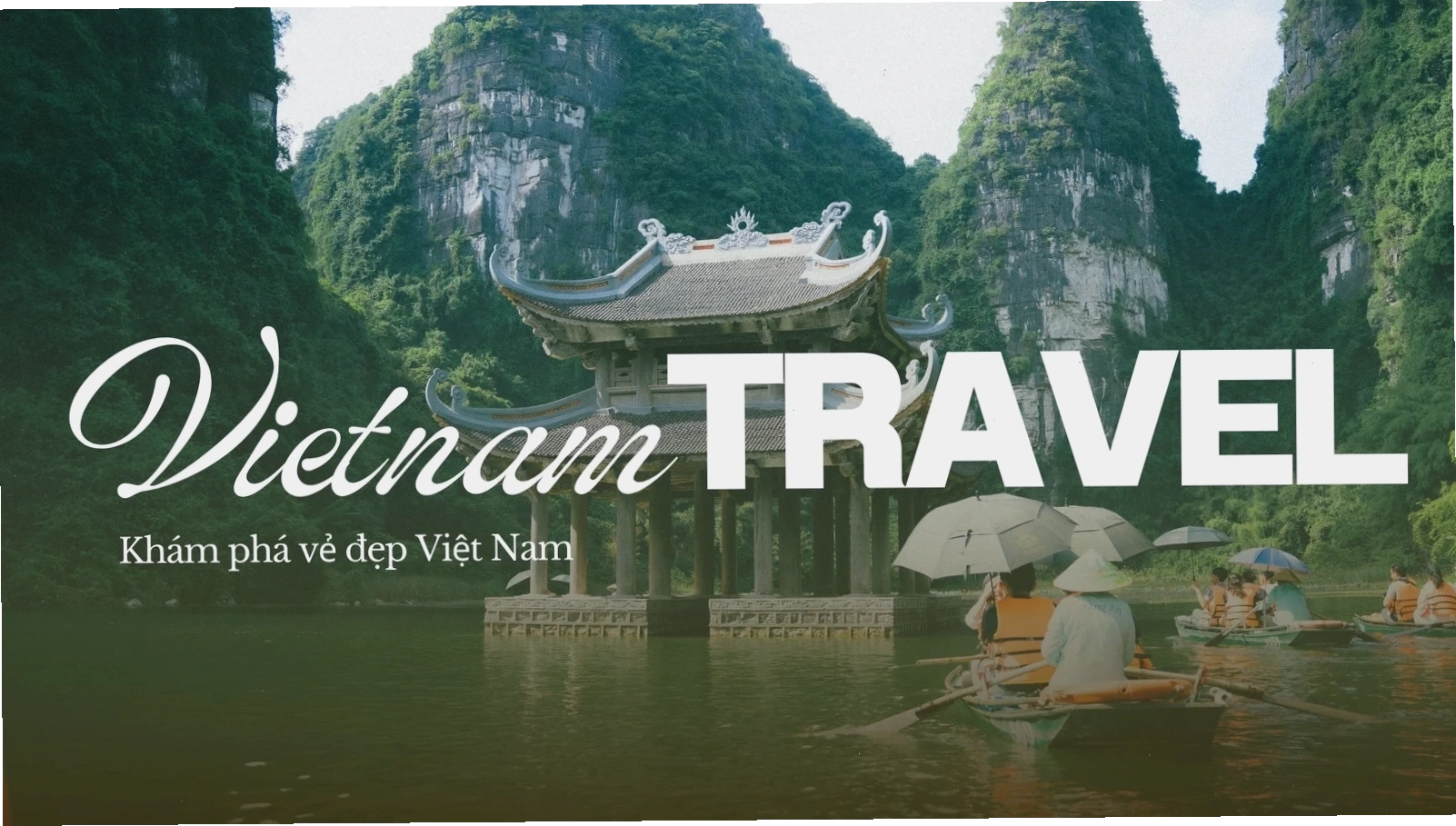 Hình nền du lịch Việt Nam màu xanh lá trắng giản dị