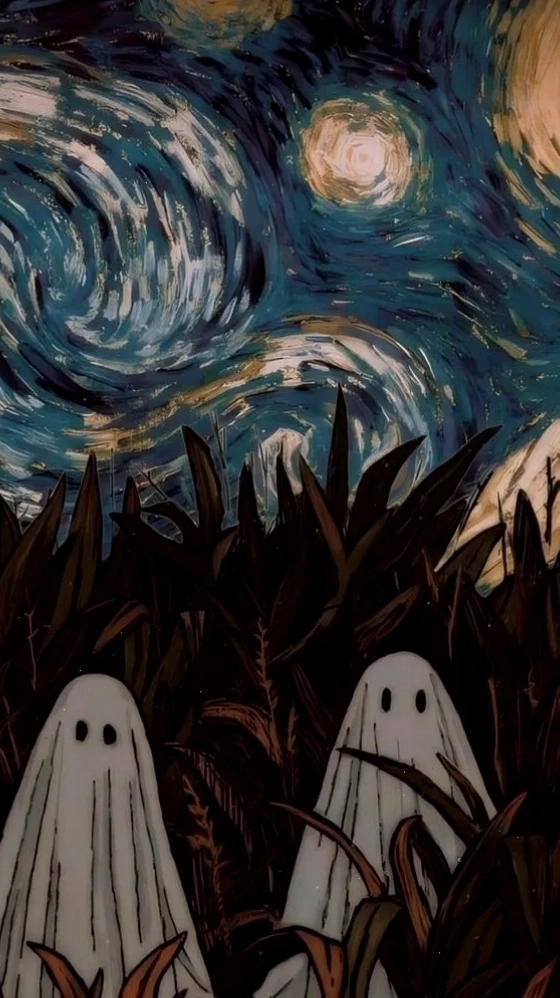 Hình nền Halloween ma mị với tông màu tối chủ đạo