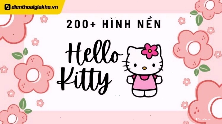 Hình nền Hello Kitty màu hồng dễ thương cho điện thoại