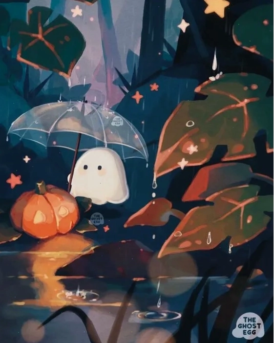 Hình nền ma mị đáng yêu với chủ đề Halloween