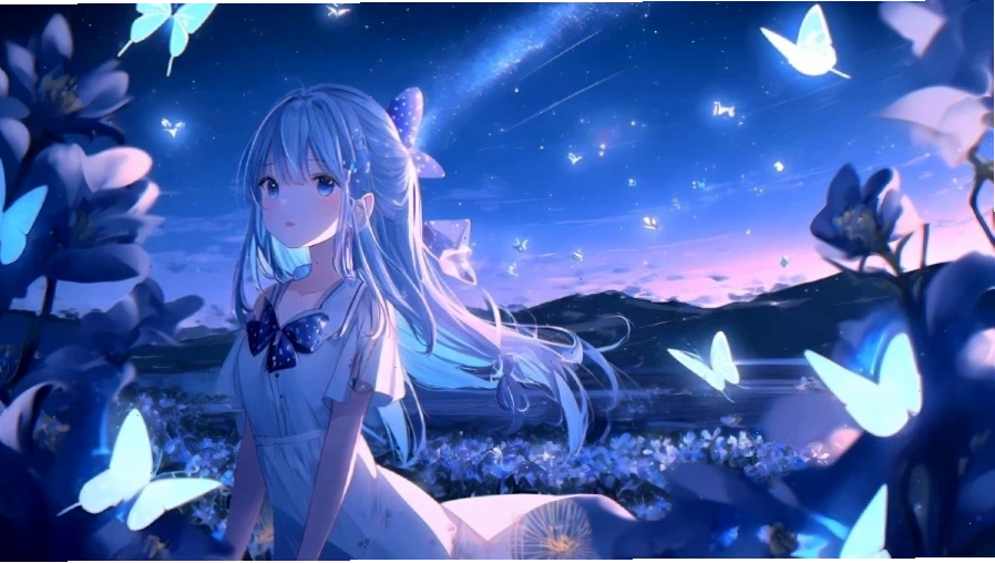 Hình nền máy tính Anime cute với nhân vật nữ tóc hồng dễ thương