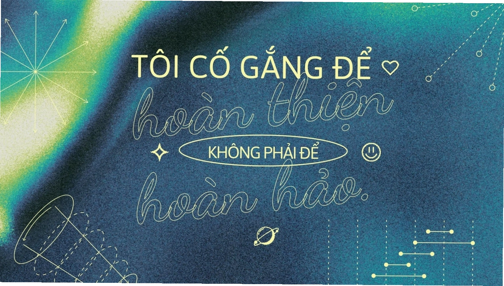 Hình nền máy tính động lực phá cách màu xanh lá và xanh coban
