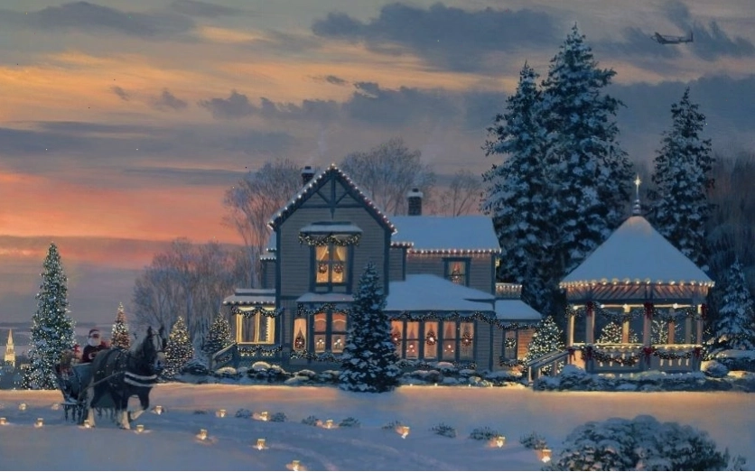 Hình nền Noel 4K phong cảnh mùa đông hùng vĩ