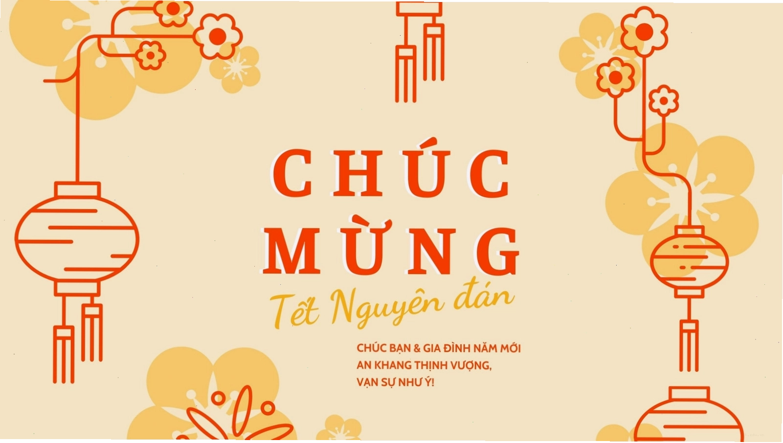 Hình nền Tết trừu tượng với màu vàng cam