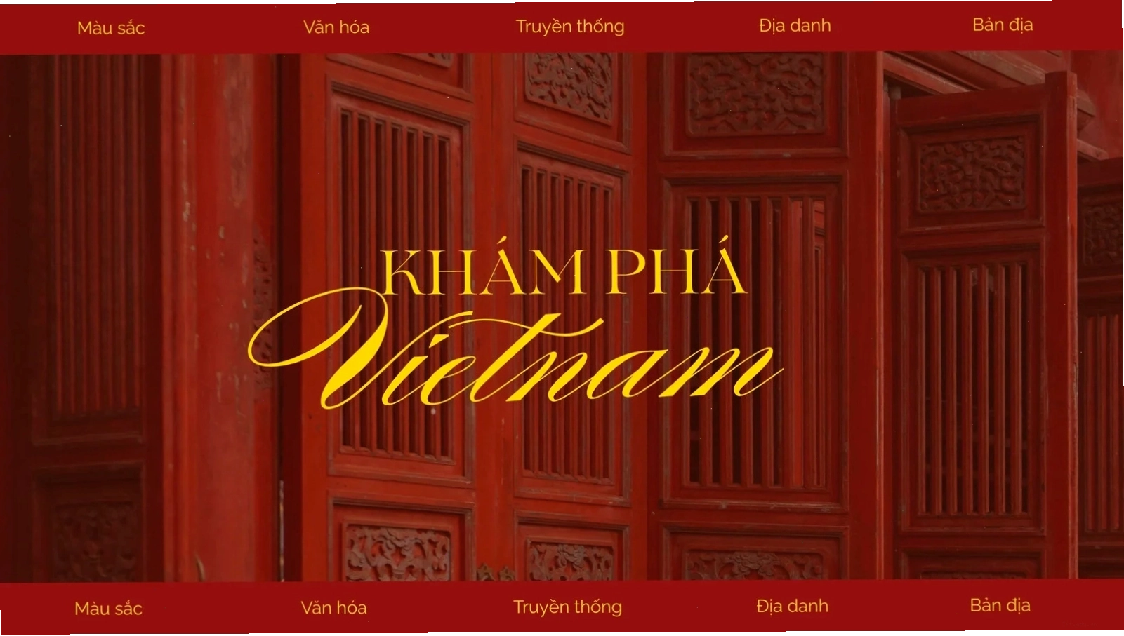 Hình nền truyền thống màu đỏ vàng khám phá văn hóa Việt Nam