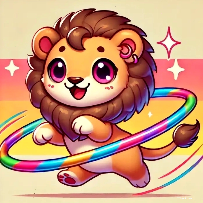 Hình sư tử chibi đáng yêu phù hợp làm hình nền điện thoại
