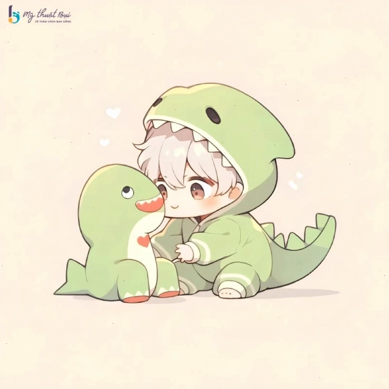 Hình vẽ chibi nam với phong cách mạnh mẽ và trang phục đời thường