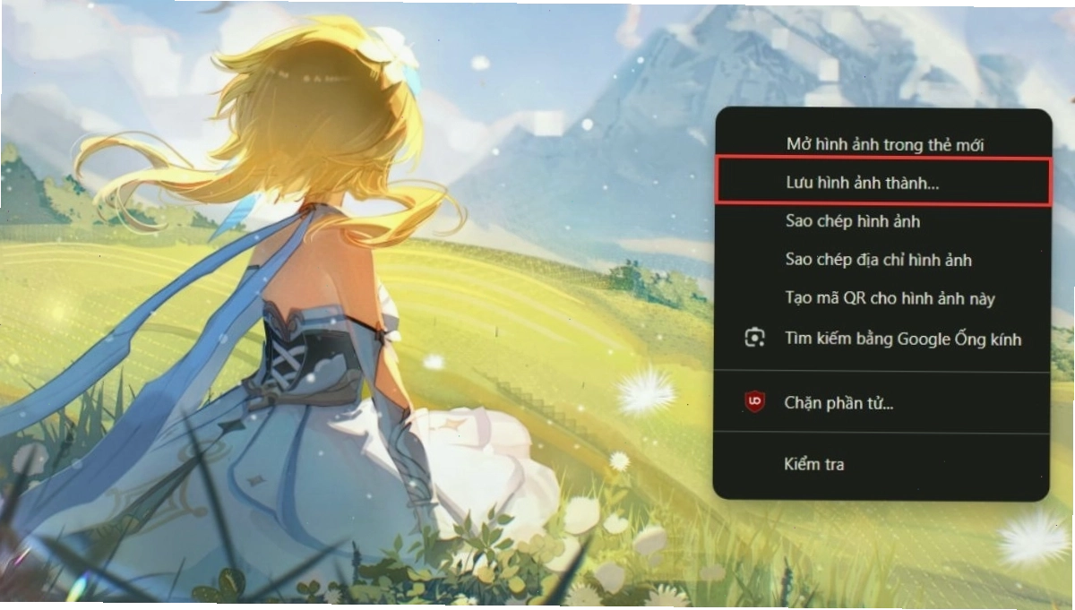 Hướng dẫn lưu hình nền anime chất lượng cao