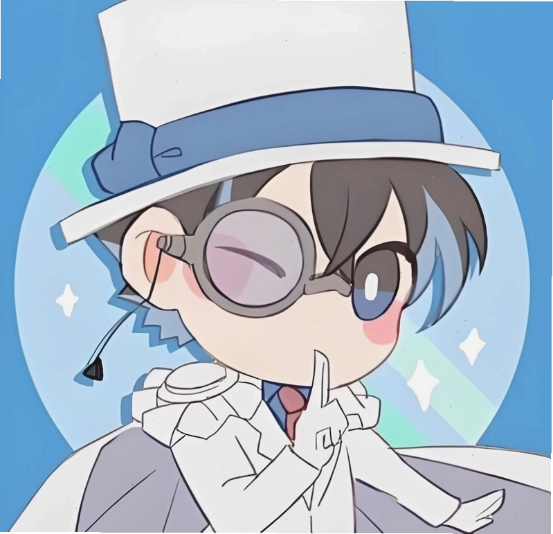 Kaito Kid chibi đang làm động tác chào độc đáo