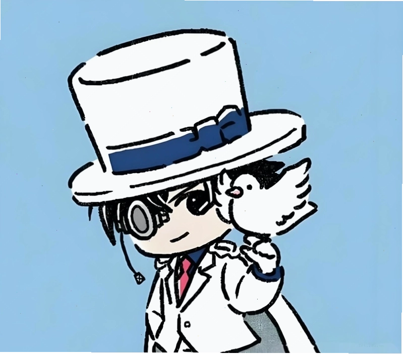 Kaito Kid chibi đang thực hiện màn ảo thuật với quân bài