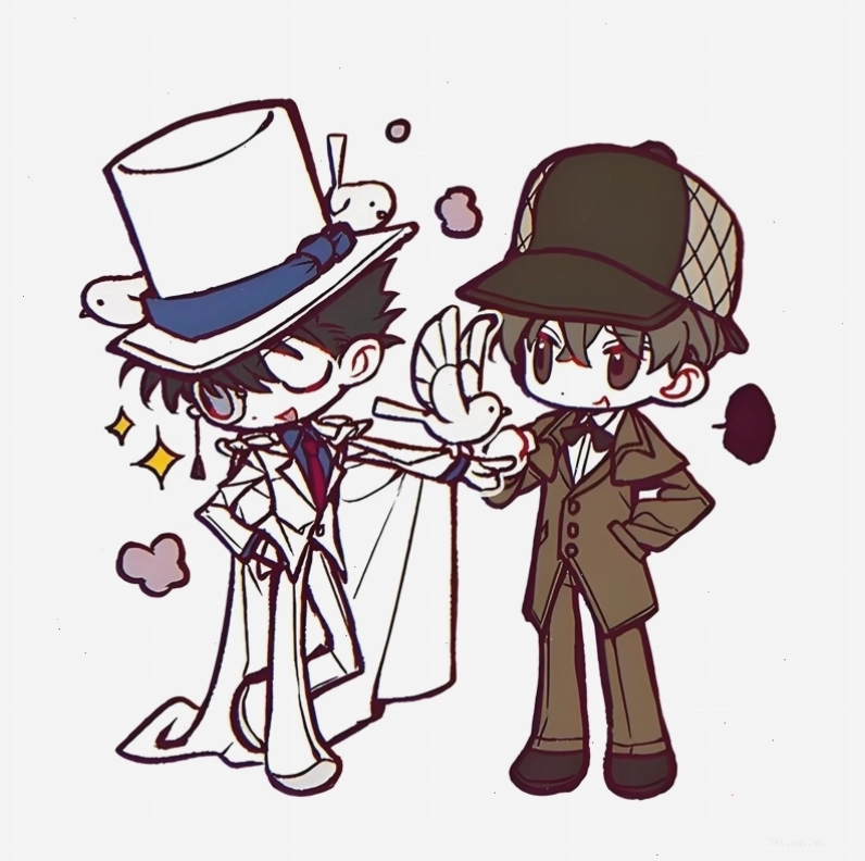Kaito Kid chibi ngơ ngác với đôi mắt to tròn
