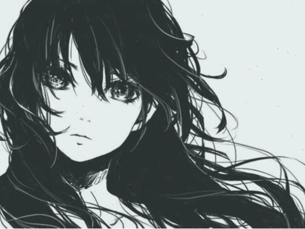 Khoảnh khắc buồn tênh trong ảnh anime nữ trắng đen