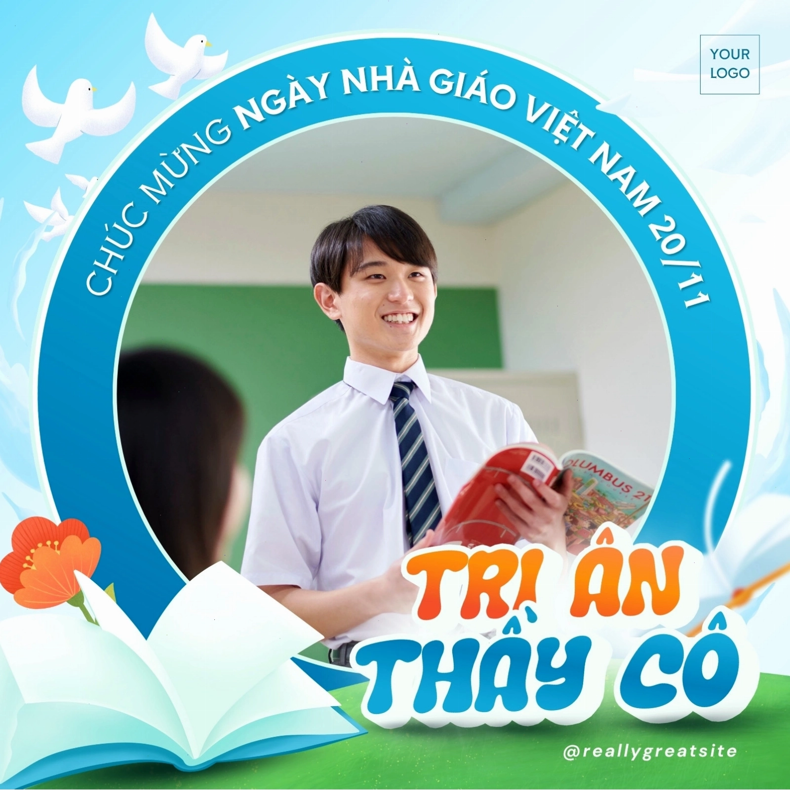 Khung ảnh đại diện Facebook chúc mừng Ngày Nhà giáo Việt Nam