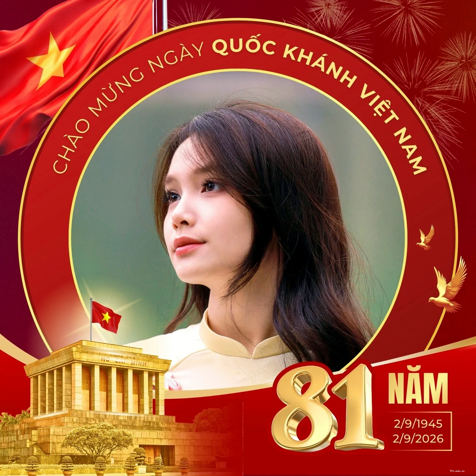 Khung hồ sơ Facebook chào mừng Quốc khánh theo phong cách hiện đại