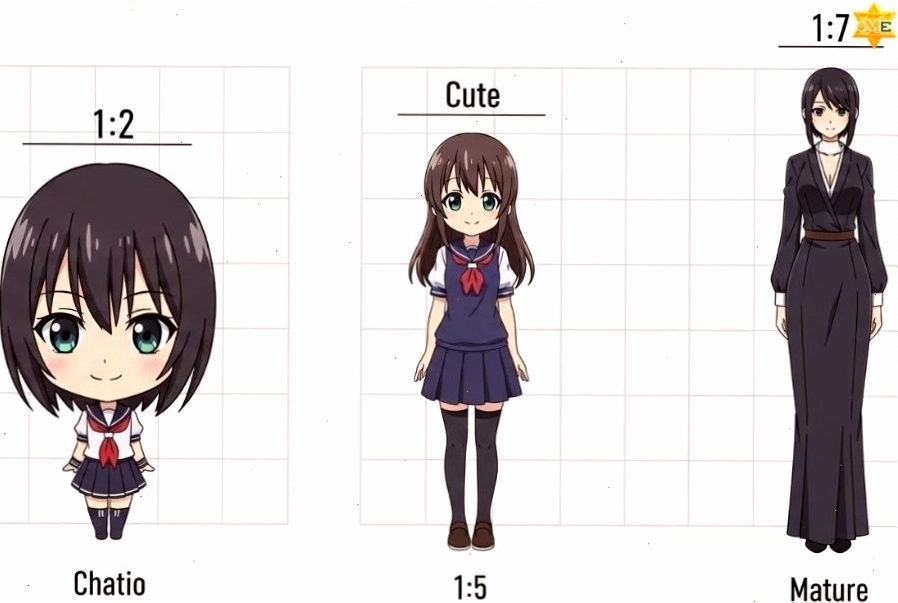 Kỹ thuật vẽ dáng người anime nữ đứng thẳng cân đối