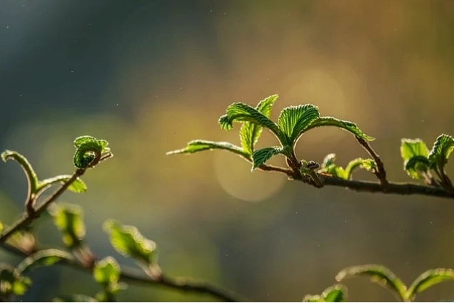 Lá cây xanh mướt dưới ánh sáng mặt trời