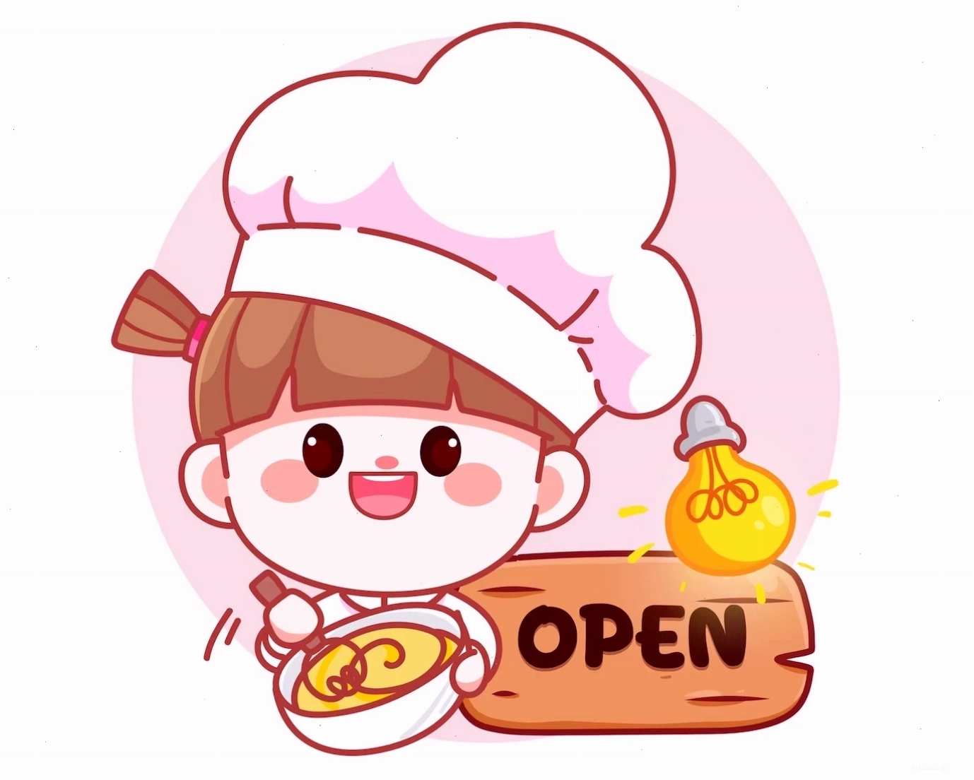 Logo chibi với biểu cảm đáng yêu