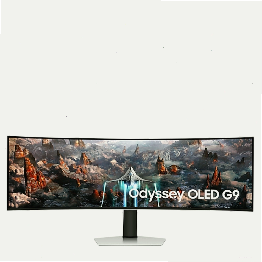Màn hình cong Samsung Odyssey OLED G9 với hình nền vũ trụ sống động