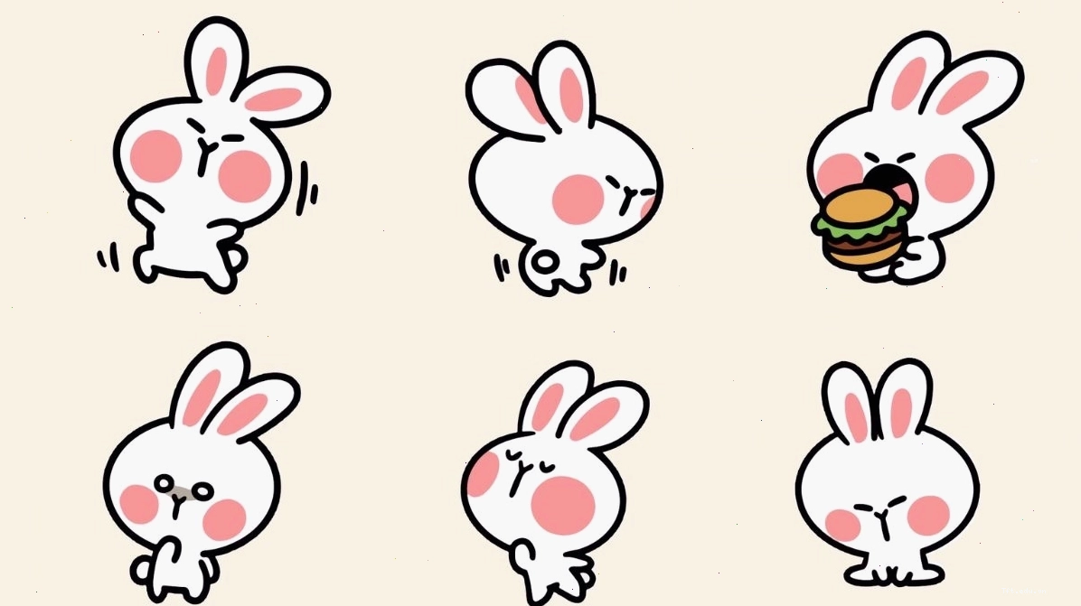Mẫu 1: Tranh vẽ con thỏ cute, đơn giản